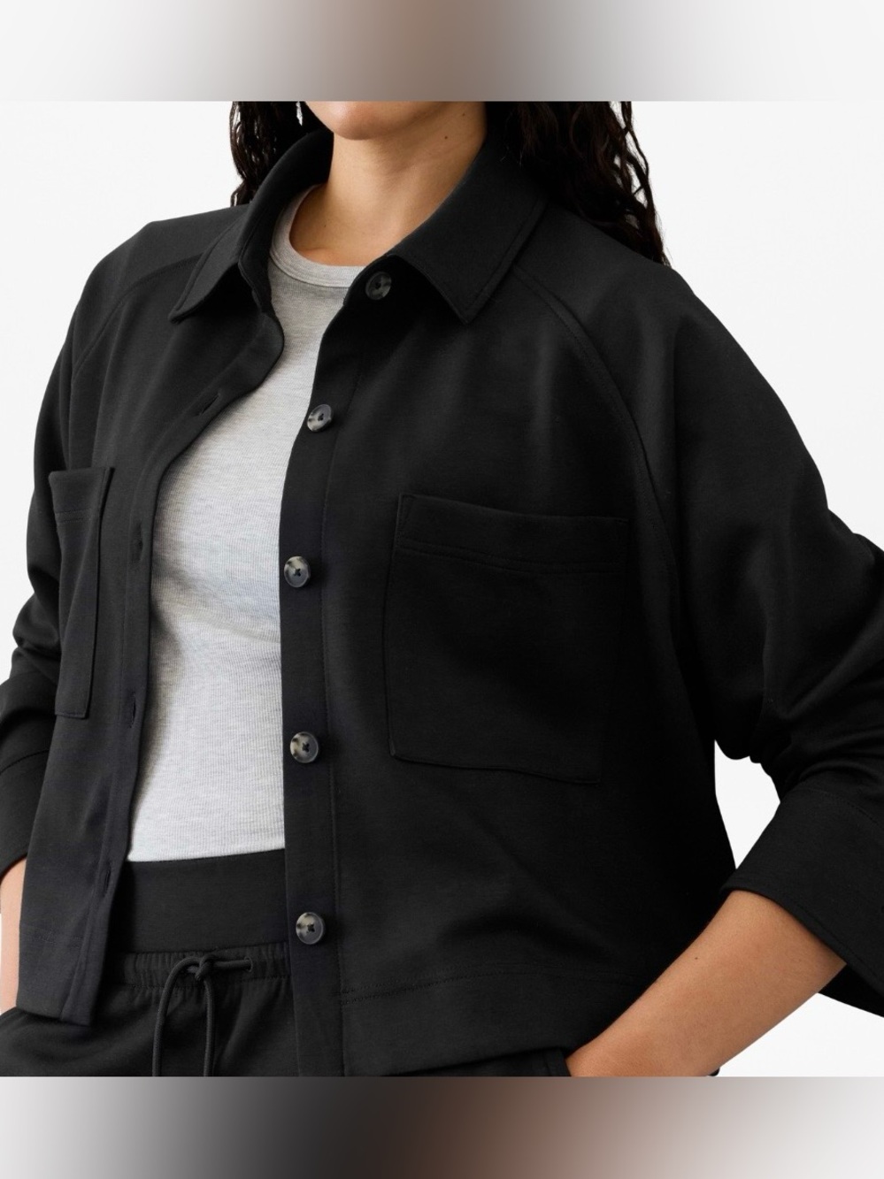 Athleta Black Button-Front Allure Jacket Size Medium